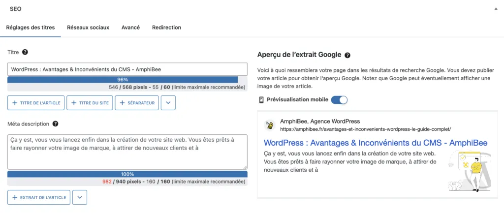 Optimisation SEO Site WordPress