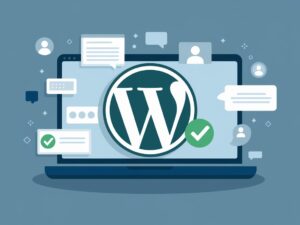 Une illustration pour représenter WordPress sur un écran d'ordinateur avant une mise à jour